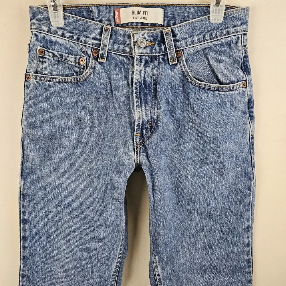 Levi's 511 Men's Size 28X29 Slim Fit Denim Jeans Blue 100% Cotton Y2K